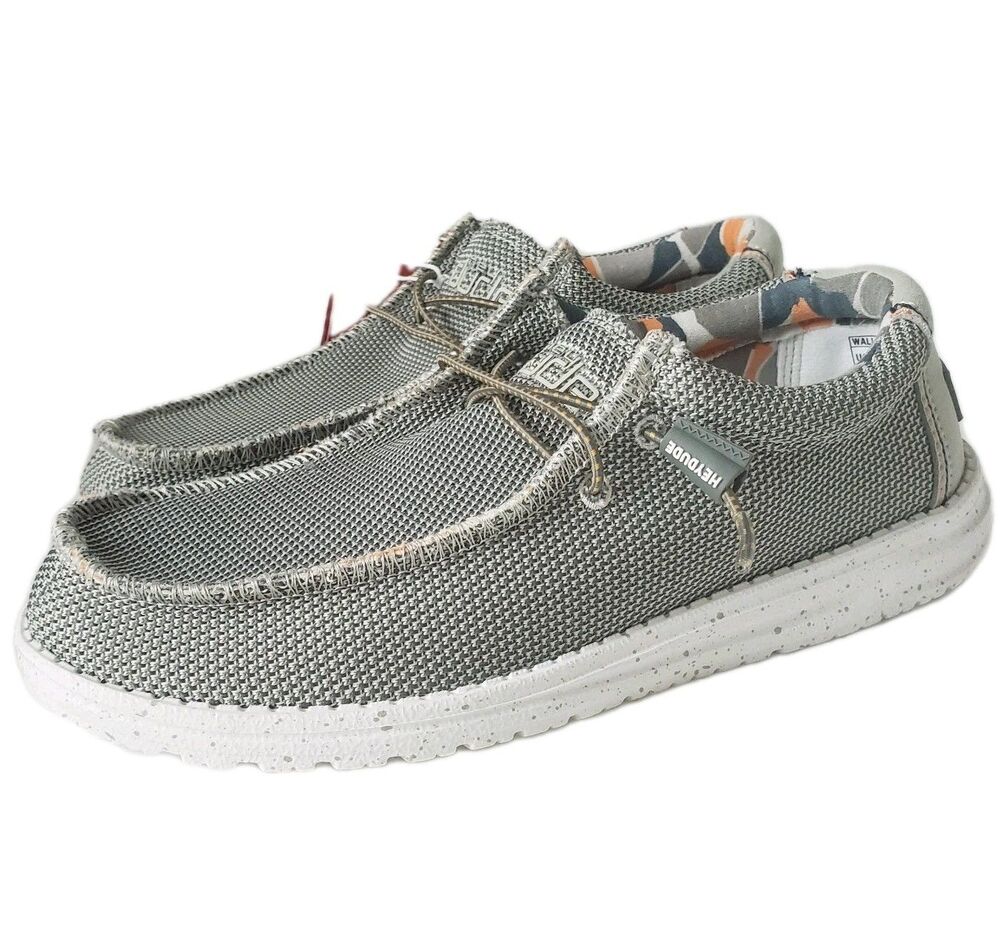 NWT Hey Dude Wally Sox Asphalt Mens Size 8 Slip-On Casual Shoes
